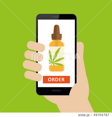 person ordered cannabis cbd oil online via smartphone person ordered cannabis cbd oil online via smartphone 49704787