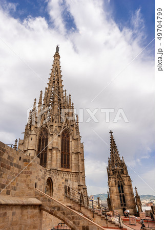 Gothic cathedral of Barcelona in Spain Europe Gothic cathedral of Barcelona in Spain Europe 49704799