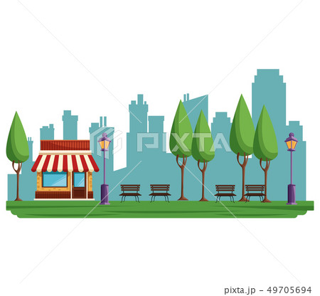 Town buildings cartoon Town buildings cartoon 49705694