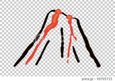 溶岩と活火山のイラスト素材