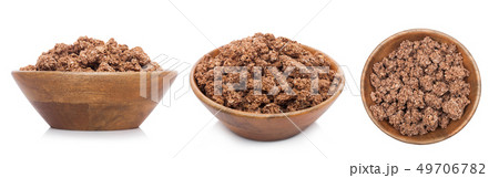 Bamboo wood bowl with organic granola cereal 49706782