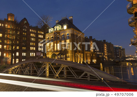 Speicherstadt of Hamburg, Germany at night Speicherstadt of Hamburg, Germany at night 49707006