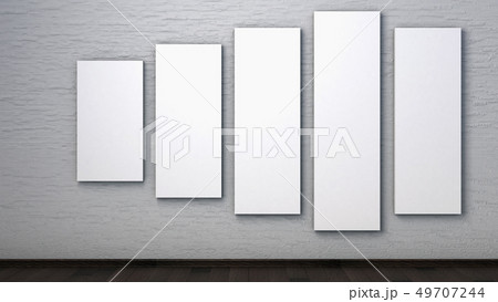 Poster on a brick wall in the interior. 3D render 49707244