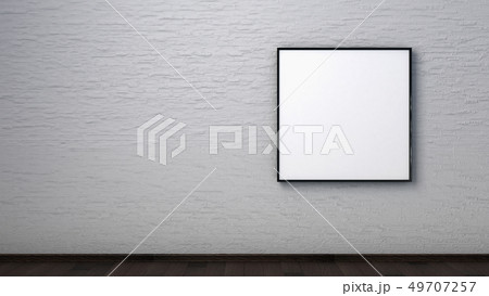 Poster on a brick wall in the interior. 3D render 49707257