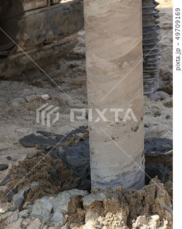 地盤改良 ピュアパイル工法(PP工法) 掘削中 イメージ 地盤改良 ピュアパイル工法(PP工法) 掘削中 イメージ 49709169