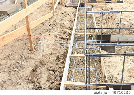 新築住宅 基礎工事 布基礎 鉄筋 新築住宅 基礎工事 布基礎 鉄筋 49710239