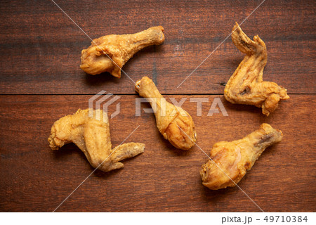 flat lay original recipe fried chickens 49710384