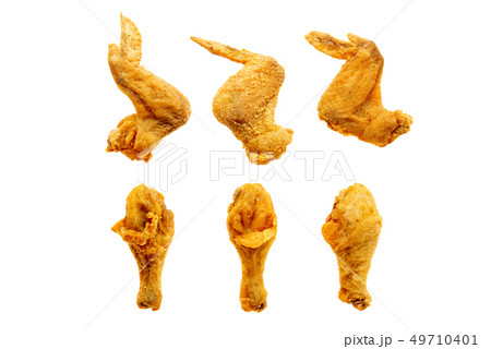 Original recipe fried chickens isolated. 49710401