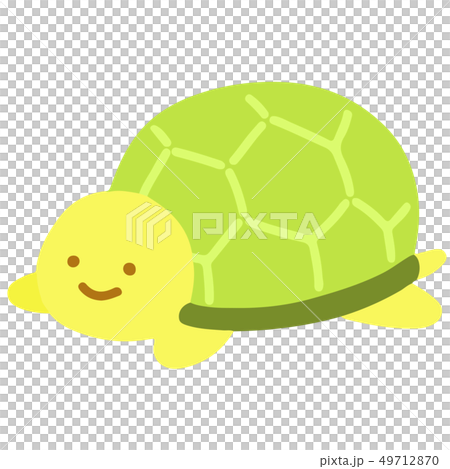 沒有主線的簡單可愛的柔和彩色烏龜插圖 49712870