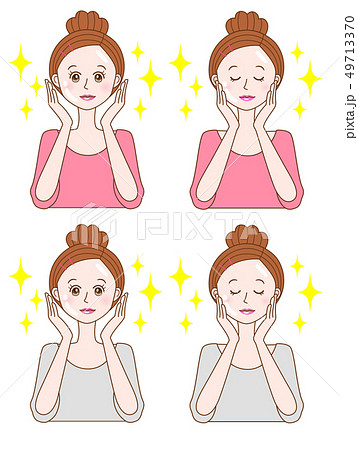 女性上半身 美容 キラキラ ピカピカ 49713370