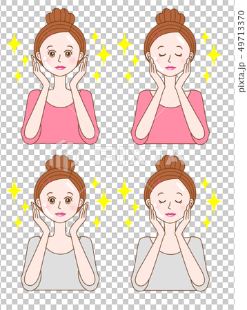 女性上半身 美容 キラキラ ピカピカ 49713370