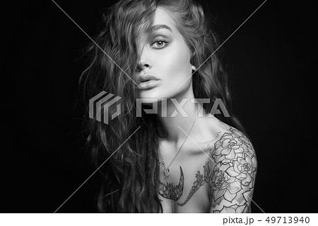 Sexy Young Woman With Tattooの写真素材