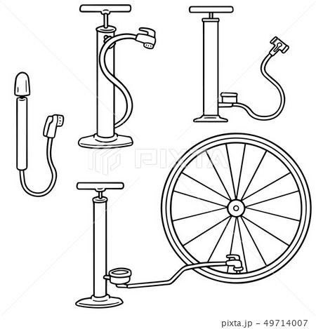 vector set of bicycle pump 49714007