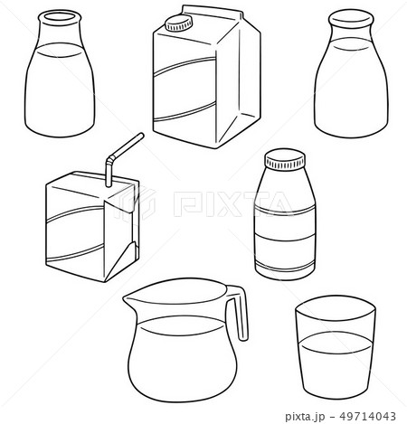 vector set of milk 49714043