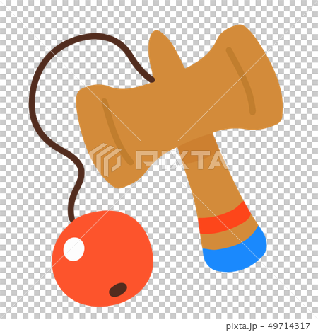 Simple and cute illustration of kendama without main line 49714317