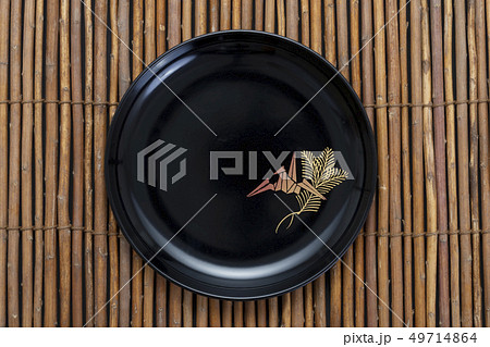 漆器のお皿イメージ（俯瞰）／銘々皿／小皿／漆器／輪島塗 49714864