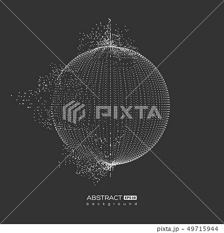 Abstract particles sphere with explosion effect. Abstract particles sphere with explosion effect. 49715944