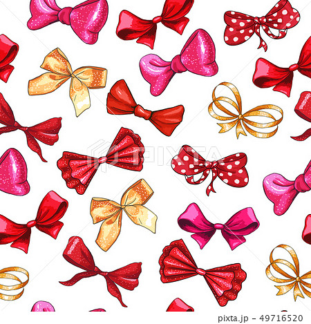 Gift bows hand drawn seamless pattern 49716520
