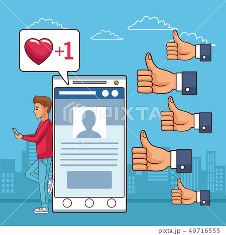 Smartphone and social network 49716555