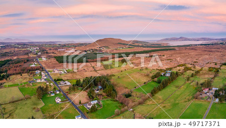 Aerial view of the so called German Road - the road between Doochary and Lettermacaward - in County 49717371
