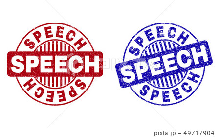 Grunge SPEECH Scratched Round Stamp Seals 49717904