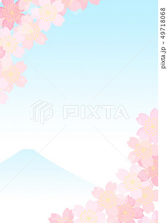 桜 富士 和柄 背景 フレームのイラスト素材