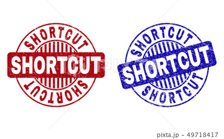 Grunge SHORTCUT Textured Round Stamp Seals 49718417