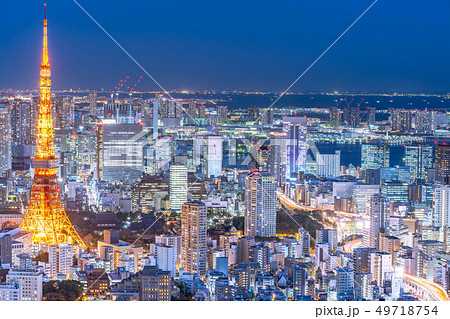 六本木ヒルズからの展望 夜景 イメージ 【東京都】 六本木ヒルズからの展望 夜景 イメージ 【東京都】 49718754