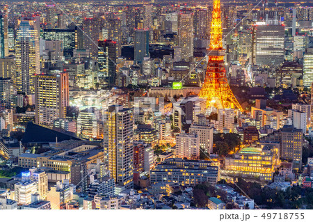 六本木ヒルズからの展望 夜景 イメージ 【東京都】 六本木ヒルズからの展望 夜景 イメージ 【東京都】 49718755