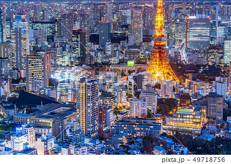 六本木ヒルズからの展望　夜景　イメージ　【東京都】 49718756