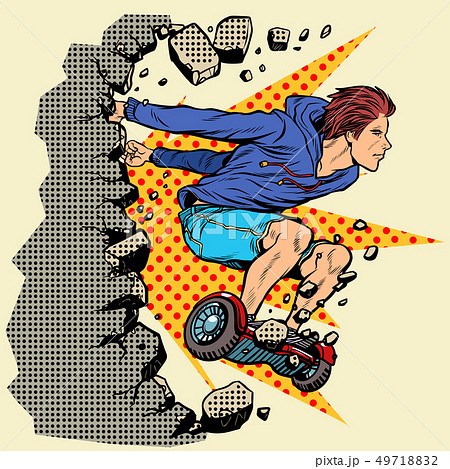 extreme teenager on hoverboard breaks the wall extreme teenager on hoverboard breaks the wall 49718832