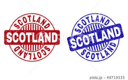 Grunge SCOTLAND Scratched Round Stamp Seals 49719335