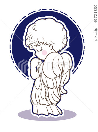 祈りの子供 天使のイメージ 横顔 のイラスト素材