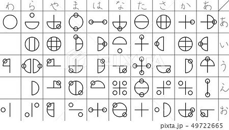 カタカムナ 48音 まとめ セットのイラスト素材