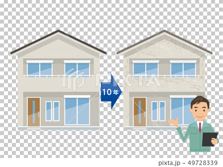 Exterior wall painting series before and after 49728339