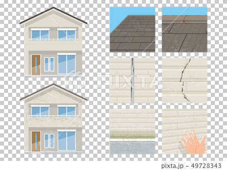 Exterior wall painting series before various symptoms Exterior wall painting series before various symptoms 49728343