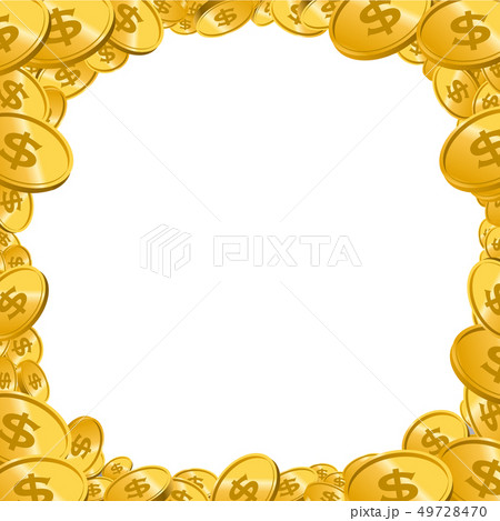 コインやメダルなどの硬貨のイラスト ポイントや富のイメージ白背景のイラスト素材