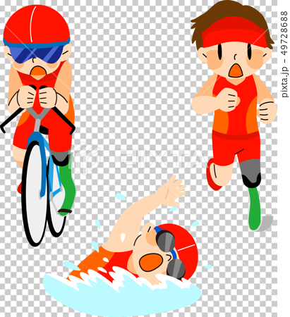 Parasport Triathlon Illustration Stock Illustration