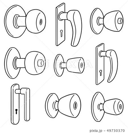 vector set of door knob 49730370