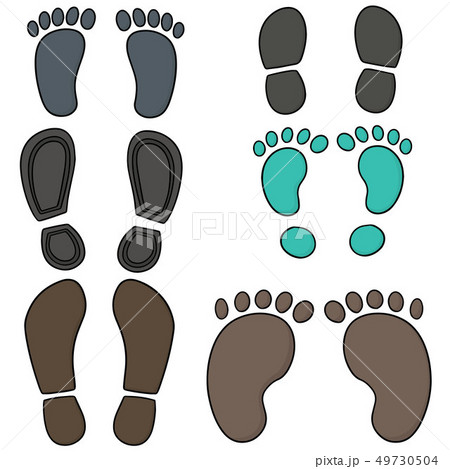 vector set of footprints and shoeprints 49730504