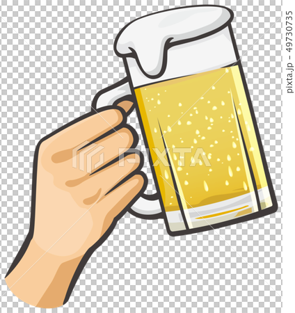 ビールジョッキを持つ手のイラスト素材