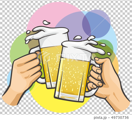 ビールジョッキを持つ手のイラスト素材