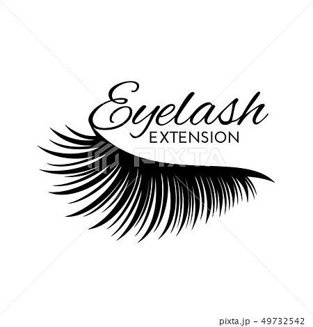 Cute Eyelash Extension Logo Isolated On White のイラスト素材