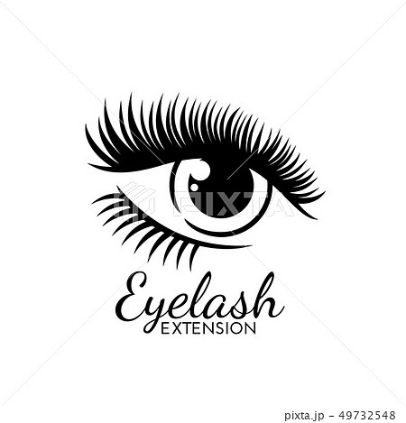 Cute Eyelash Extension Logo Isolated On White のイラスト素材