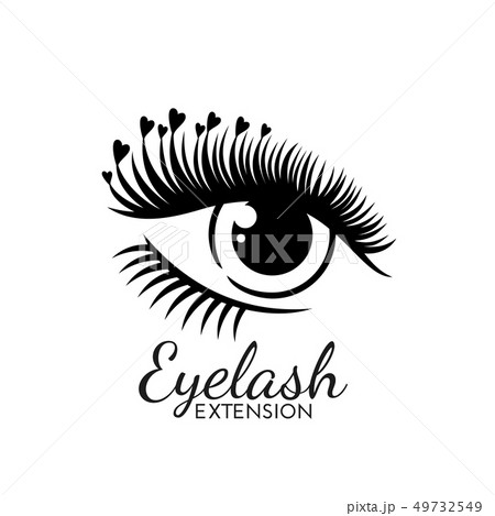 Cute Eyelash Extension Logo Isolated On White のイラスト素材