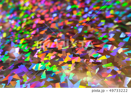キラキラ光るレアカードに使われるホログラムの素材シートの写真素材