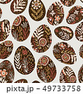 Seamless eggs pattern on the Easter theme. Graphic vector pattern with festive eggs in folk style. 49733758