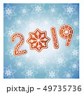 New year 2019 ginger cookie card with snowflake 49735736