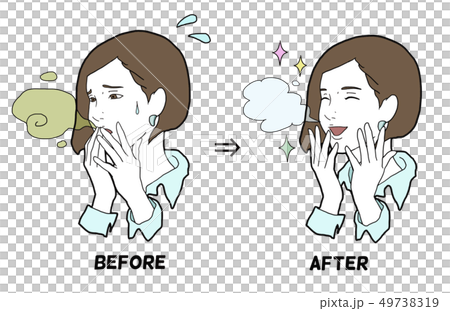 Bad breath improvement woman 49738319