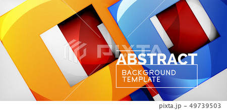 Square background, abstract squares on grey, 49739503